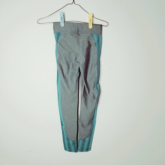 Under Armour Womens HeatGear Compression Leggings XS Gray & Blue Yoga Athletic - Picture 2 of 9